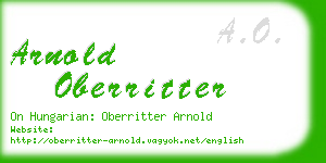 arnold oberritter business card